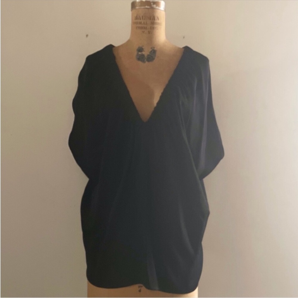 ZERO + MARIA CORNEJO] Signature Black Ruched Neck Tilly Tunic Top - Picture 6 of 15